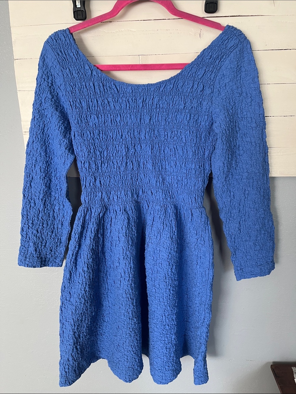 NWOT saltwater LUXE Royal Blue Textured Long Sleeve Dress
